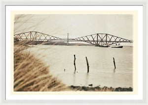 Forth Rail Bridge Scotland Coastline - Framed Print