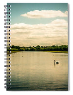 Load image into Gallery viewer, Hampton Court Long Lake's Swans - Spiral Notebook
