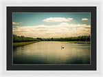 Load image into Gallery viewer, Hampton Court Long Lake's Swans - Framed Print
