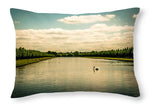 Load image into Gallery viewer, Hampton Court Long Lake's Swans - Throw Pillow
