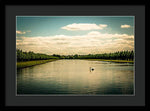 Load image into Gallery viewer, Hampton Court Long Lake's Swans - Framed Print
