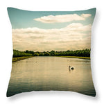 Load image into Gallery viewer, Hampton Court Long Lake's Swans - Throw Pillow
