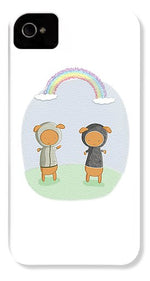 Load image into Gallery viewer, Lamb Carrots Cute Friends Under a Rainbow Illustration - Phone Case
