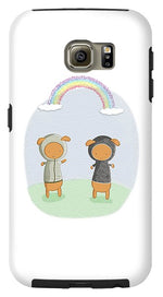 Load image into Gallery viewer, Lamb Carrots Cute Friends Under a Rainbow Illustration - Phone Case
