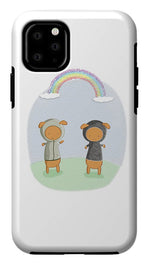 Load image into Gallery viewer, Lamb Carrots Cute Friends Under a Rainbow Illustration - Phone Case
