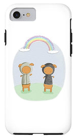 Load image into Gallery viewer, Lamb Carrots Cute Friends Under a Rainbow Illustration - Phone Case
