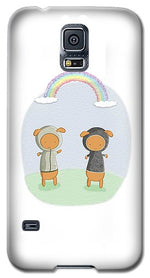 Load image into Gallery viewer, Lamb Carrots Cute Friends Under a Rainbow Illustration - Phone Case

