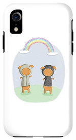 Load image into Gallery viewer, Lamb Carrots Cute Friends Under a Rainbow Illustration - Phone Case
