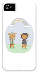Load image into Gallery viewer, Lamb Carrots Cute Friends Under a Rainbow Illustration - Phone Case
