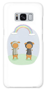 Load image into Gallery viewer, Lamb Carrots Cute Friends Under a Rainbow Illustration - Phone Case
