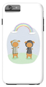 Load image into Gallery viewer, Lamb Carrots Cute Friends Under a Rainbow Illustration - Phone Case
