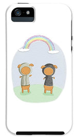 Load image into Gallery viewer, Lamb Carrots Cute Friends Under a Rainbow Illustration - Phone Case
