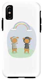 Load image into Gallery viewer, Lamb Carrots Cute Friends Under a Rainbow Illustration - Phone Case
