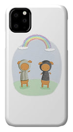 Load image into Gallery viewer, Lamb Carrots Cute Friends Under a Rainbow Illustration - Phone Case
