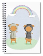 Load image into Gallery viewer, Lamb Carrots Cute Friends Under a Rainbow Illustration - Spiral Notebook

