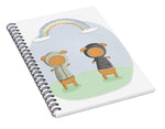 Load image into Gallery viewer, Lamb Carrots Cute Friends Under a Rainbow Illustration - Spiral Notebook
