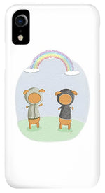 Load image into Gallery viewer, Lamb Carrots Cute Friends Under a Rainbow Illustration - Phone Case
