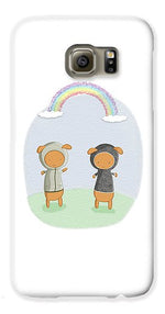 Load image into Gallery viewer, Lamb Carrots Cute Friends Under a Rainbow Illustration - Phone Case
