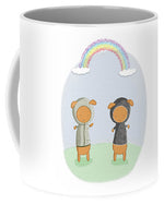 Load image into Gallery viewer, Lamb Carrots Cute Friends Under a Rainbow Illustration - Mug
