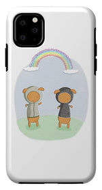 Load image into Gallery viewer, Lamb Carrots Cute Friends Under a Rainbow Illustration - Phone Case
