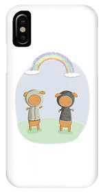 Load image into Gallery viewer, Lamb Carrots Cute Friends Under a Rainbow Illustration - Phone Case
