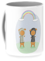 Load image into Gallery viewer, Lamb Carrots Cute Friends Under a Rainbow Illustration - Mug
