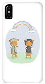 Load image into Gallery viewer, Lamb Carrots Cute Friends Under a Rainbow Illustration - Phone Case
