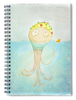 Load image into Gallery viewer, Little Octopus the Swimming Champ and his Rubber Ducky - Spiral Notebook

