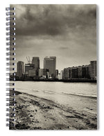 Load image into Gallery viewer, London City Financial City at Low Tide - Spiral Notebook
