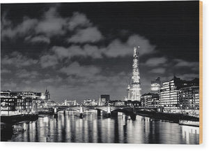 London Lights at Night - Wood Print