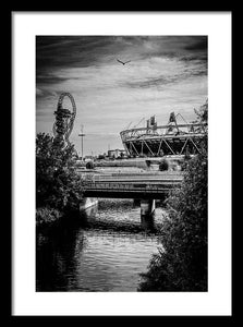 London Olympic Stadium and Sculpture 2013 - Framed Print