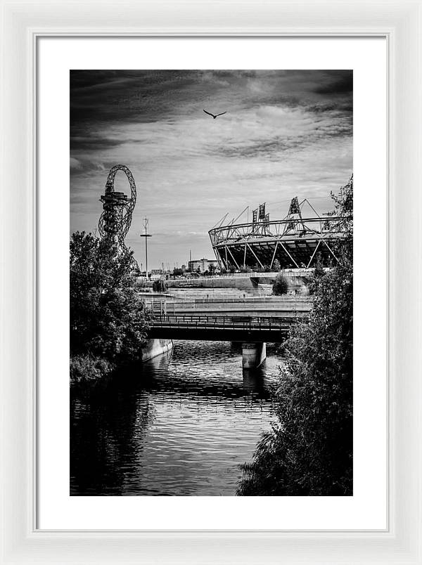 London Olympic Stadium and Sculpture 2013 - Framed Print