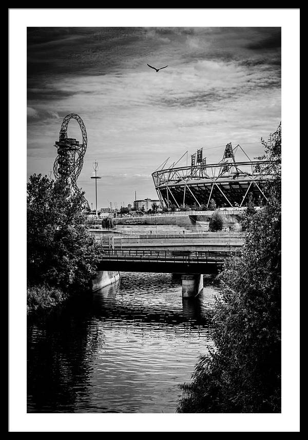 London Olympic Stadium and Sculpture 2013 - Framed Print