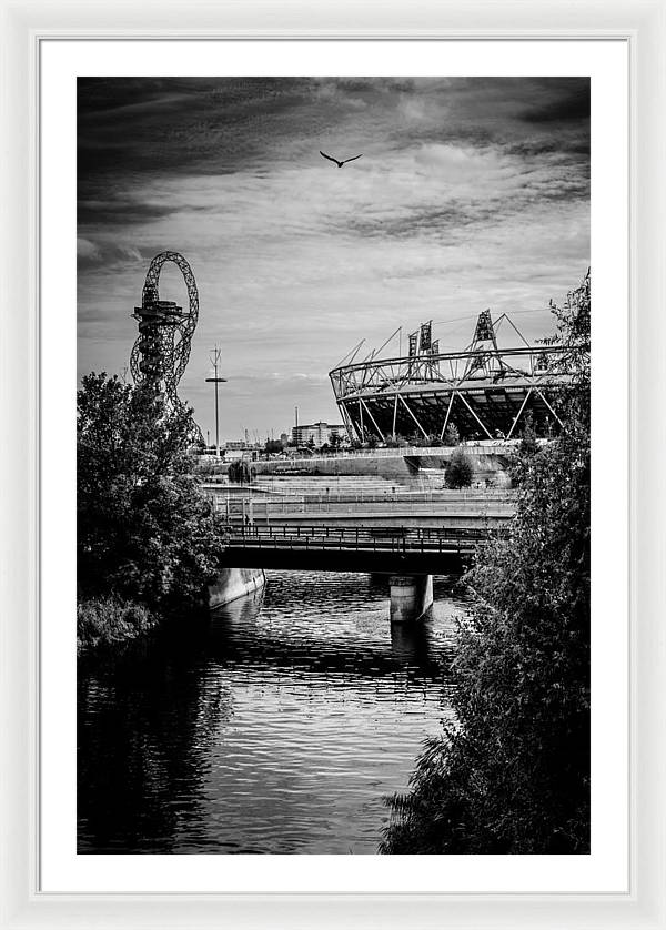 London Olympic Stadium and Sculpture 2013 - Framed Print