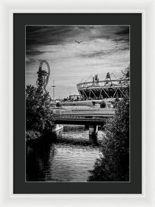 London Olympic Stadium and Sculpture 2013 - Framed Print