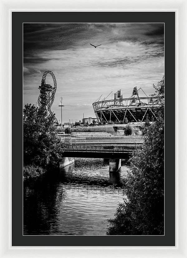 London Olympic Stadium and Sculpture 2013 - Framed Print