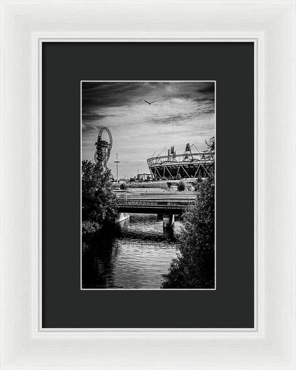 London Olympic Stadium and Sculpture 2013 - Framed Print