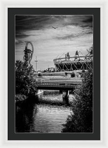 London Olympic Stadium and Sculpture 2013 - Framed Print