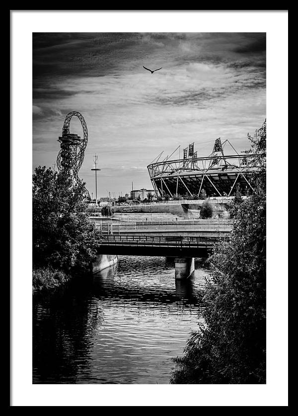 London Olympic Stadium and Sculpture 2013 - Framed Print