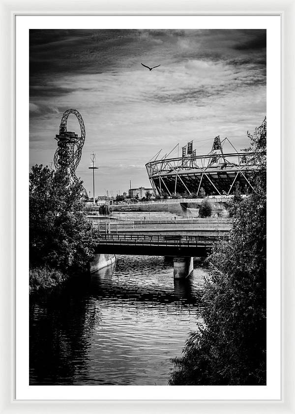 London Olympic Stadium and Sculpture 2013 - Framed Print