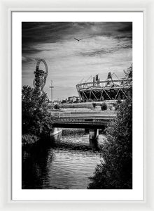 London Olympic Stadium and Sculpture 2013 - Framed Print