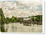 Load image into Gallery viewer, Marlow Weir as seen from Marlow Suspension Bridge  - Canvas Print
