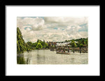 Load image into Gallery viewer, Marlow Weir as seen from Marlow Suspension Bridge  - Framed Print

