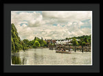 Load image into Gallery viewer, Marlow Weir as seen from Marlow Suspension Bridge  - Framed Print
