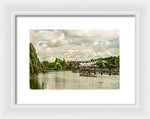 Load image into Gallery viewer, Marlow Weir as seen from Marlow Suspension Bridge  - Framed Print
