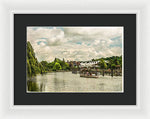 Load image into Gallery viewer, Marlow Weir as seen from Marlow Suspension Bridge  - Framed Print
