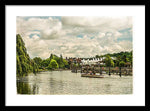 Load image into Gallery viewer, Marlow Weir as seen from Marlow Suspension Bridge  - Framed Print
