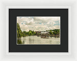 Load image into Gallery viewer, Marlow Weir as seen from Marlow Suspension Bridge  - Framed Print
