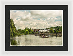 Load image into Gallery viewer, Marlow Weir as seen from Marlow Suspension Bridge  - Framed Print
