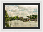 Load image into Gallery viewer, Marlow Weir as seen from Marlow Suspension Bridge  - Framed Print
